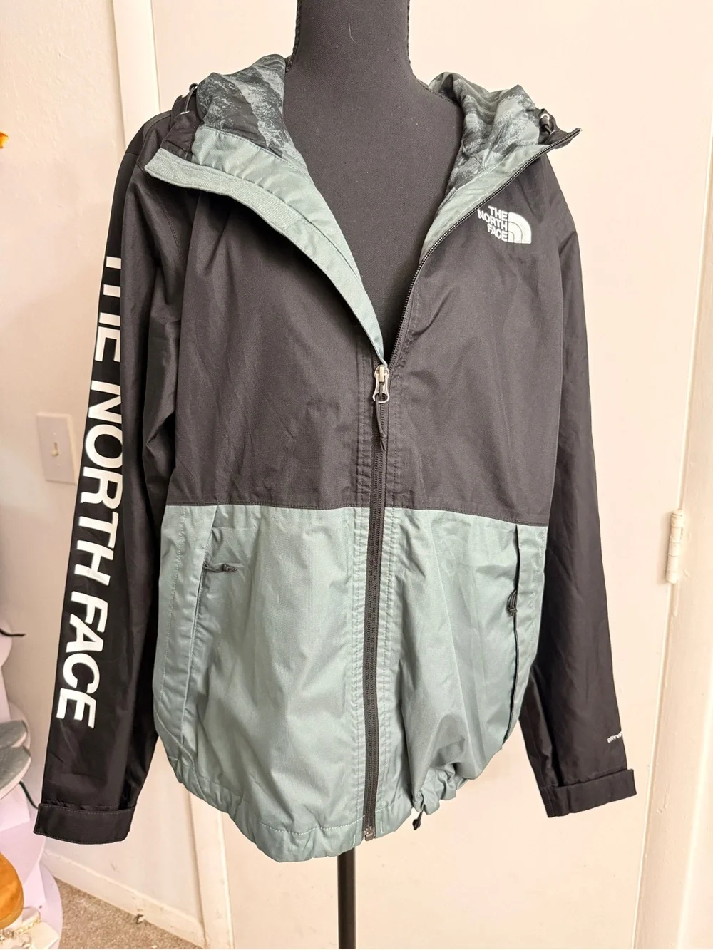 The North Face Black & Sage Two-Tone Rain Jacket